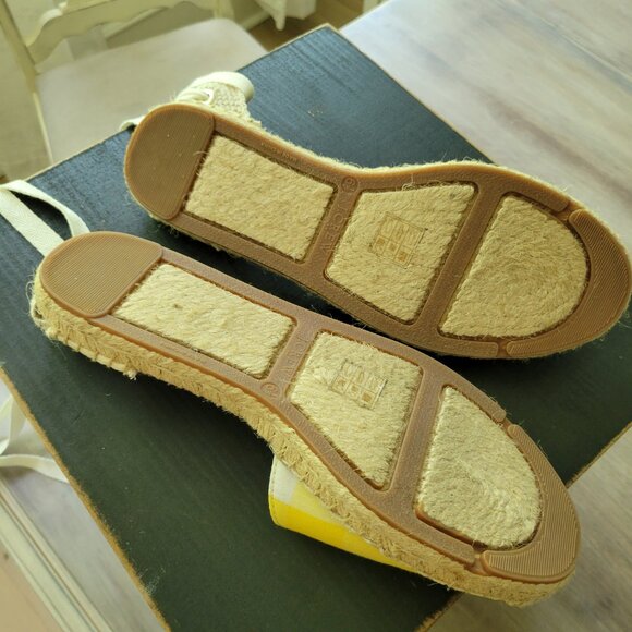 J. Crew D'Orsay lace-up espadrilles Yellow Tan  Style AX8398 Size 6.5 - Picture 7 of 8